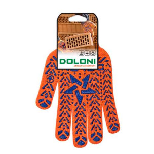 Робочі рукавички DOLONI 564 ДКГ Зірка помаранчева чорний малюнок